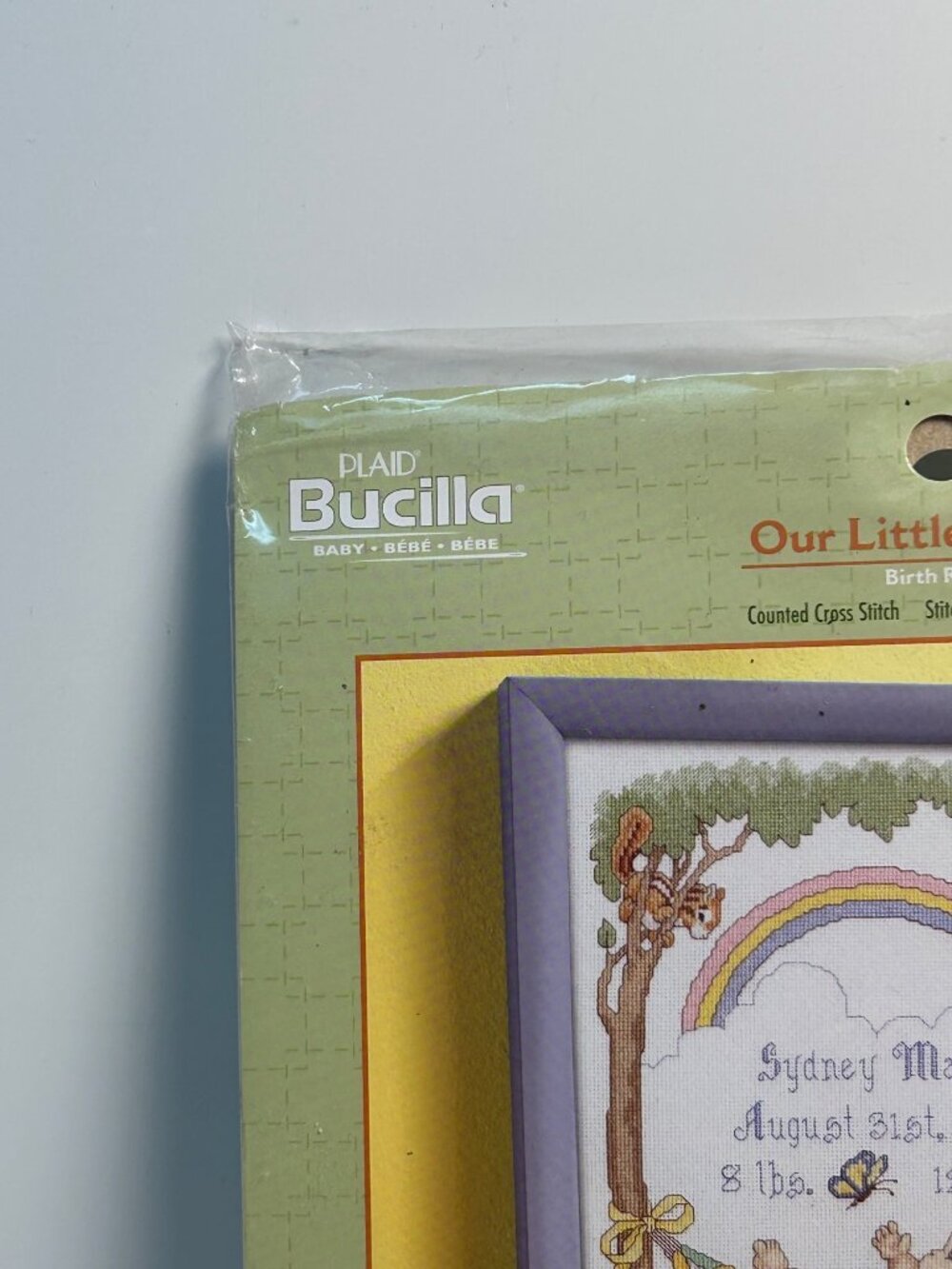 Bucilla Our Little Blessing Birth Record Cross Stitch Kit 10" X 13.5" 14-Count A - Picture 3 of 6